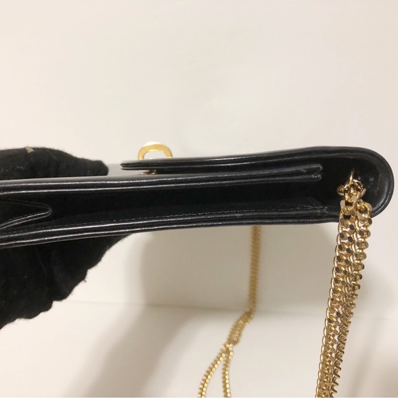 Authentic Dior black leather clutch bag with golden hardware - Picture 10 of 12